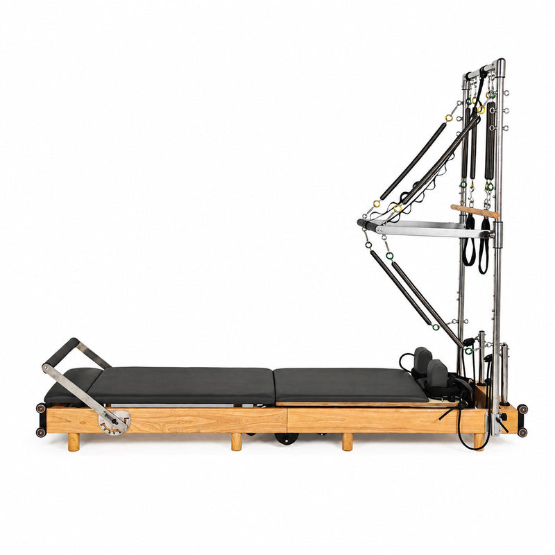 nexace Wood Foldable Pilates Reformer with Tower