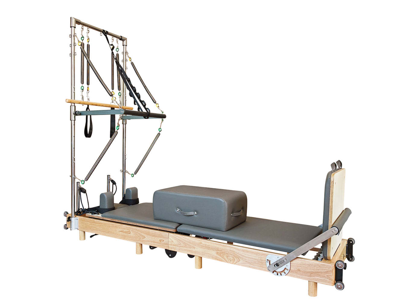 nexace Wood Foldable Pilates Reformer with Tower