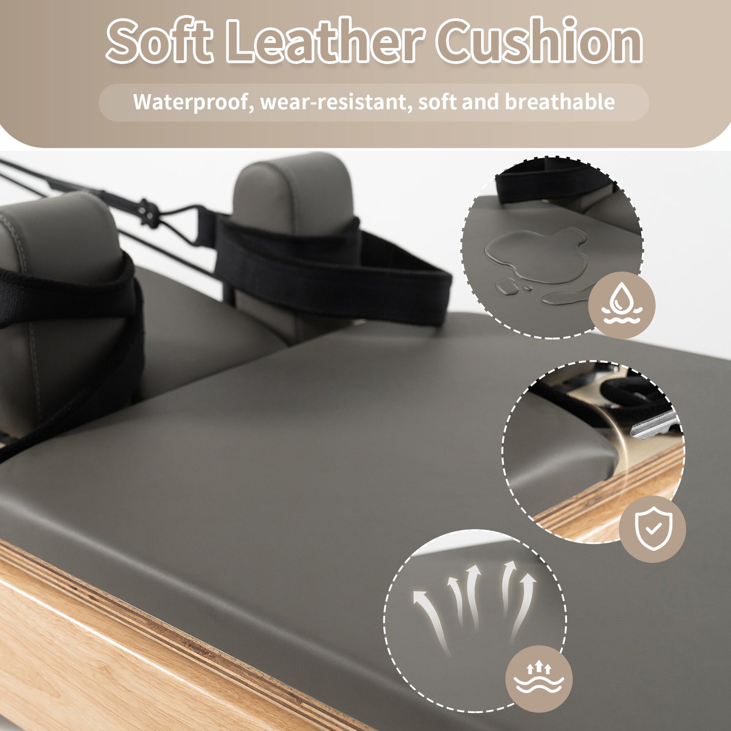 nexace Wood Pilates Reformer Machine for Home Fitness