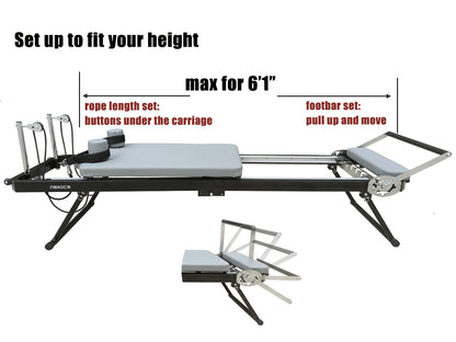 nexace Pilates Reformer Machine with Metal Spring