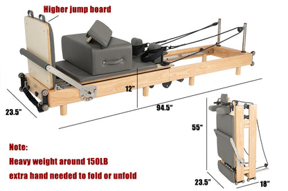nexace Wood Pilates Reformer Machine for Home Fitness